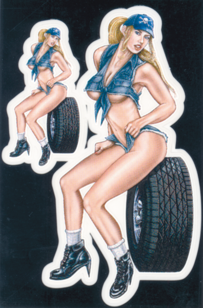 Mini Decal Mechanic Babe (ES)