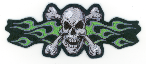 Green Flame Skull Mini Patch (ES)