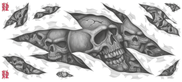 SKULL SET RIGHT DECAL 12"X28" (ES)