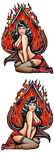 FLAMING ACE PIN UP GIRL 6"X18" (ES)