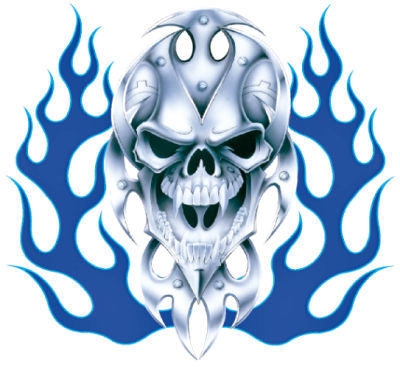 BIO SKULL BLUE FLAME 11,5"X11,75"