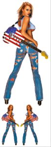 USA GUITAR BABE  3"X10" (ES)