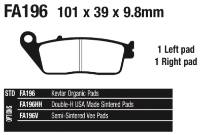 EBC-V Victory 08-up RR brake pads (ES)