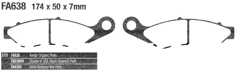 EBC-V Trike 14-18 front brake pads (ES)