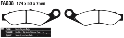 EBC-V Trike 14-18 front brake pads (ES)
