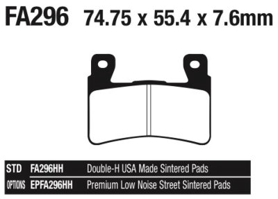 EBC-EPFA XR08-13 F*ST15-UP FR brake pads (ES)