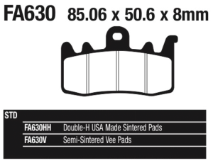 EBC-HH FR brake pads RA/H21-up FTR19-up (ES)