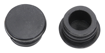 Black plastic tube plug, 1", pair (ES)
