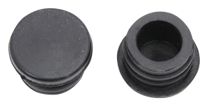 Black plastic tube plug, 1", pair (ES)