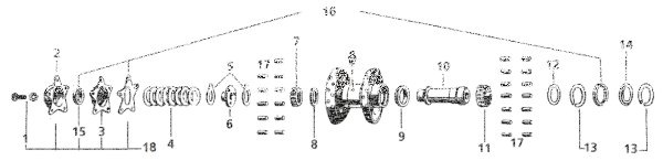 Star Hub Rebuild Kit Chrome FL55-66 (ES)