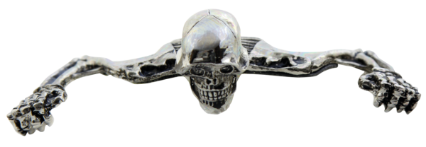 7" Headlamp Visor Ornament Skull Chrome (ES)