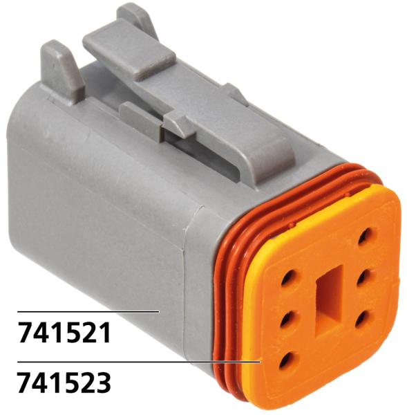 6 Pole grey socket housing (ES)