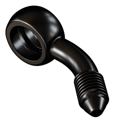 Black SS AN-3 banjo fitting 3/8" 45degr. (ES)