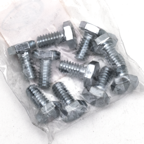10pck hex bolt 1/4-20x1/2" UNC zinc (ES)
