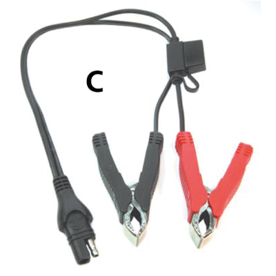 Optimate SAE to battery clips w/fuse (ES)