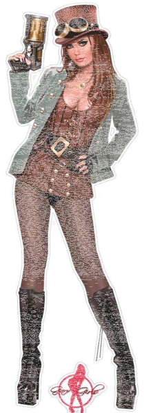 STEAM PUNK PINUP 3X10IN DECAL (ES)