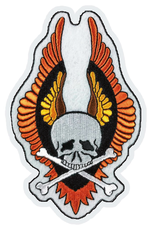 WING SKULL VINTAGE SERIES PATCH 4IN X 5. (ES)