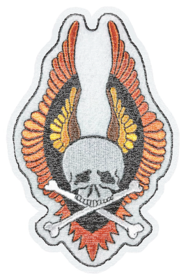 WING SKULL VINTAGE SERIES PATCH 4IN X 5. (ES)