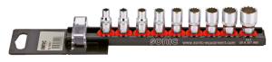 1/4" Socketset inch sizes 9Pc on rail (ES)