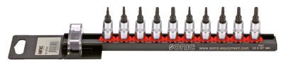 1/4" Socketbitset Torx 10PC on rail (ES)