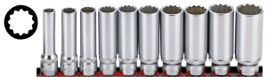 3/8" Socketset 12-point long metric 10PC (ES)
