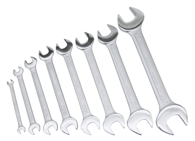 Double open wrench set inch sizes 8Pc (ES)