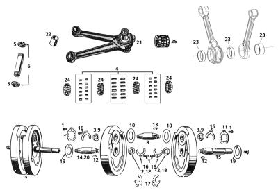 crank pin 3 hole type +0004" OS WL/Servi (ES)