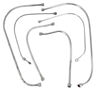 Set of 3 oilpipes steel chrome plated WL (ES)