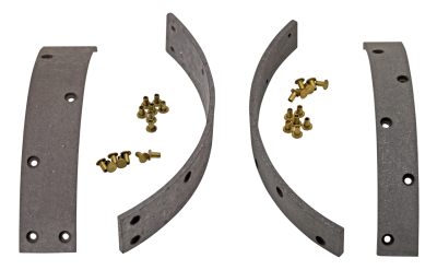 Brake linings and rivets, front brake, W