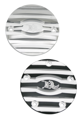 Point cover 2hole Black/Machine cut Ribb (ES)