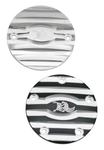 Point cover 2hole Black/Machine cut Ribb (ES)