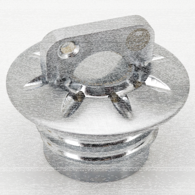 Black D Gas cap non-vented w/key sat.brs (ES)