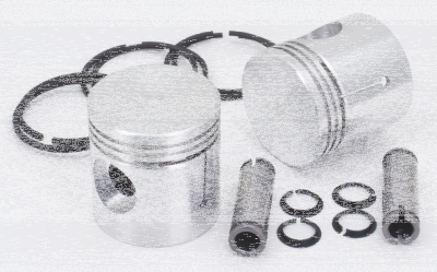 Pistons w/Hasting rings 45CI +.06" set/2 (ES)