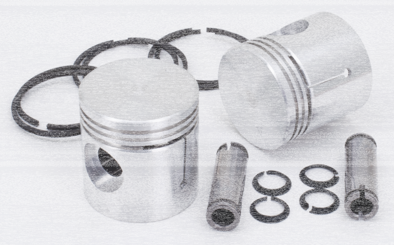 Pistons w/Hasting rings 45CI +.08" set/2 (ES)
