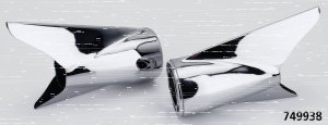 MCJ End Caps Royal 80 Fishtail Chrome (ES)