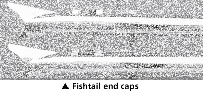 MCJ End Caps Royal 80 Fishtail Chrome (ES)