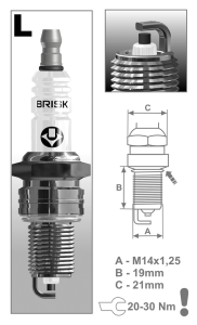 Each Brisk LR17YC-1 Spark plug