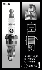 Each Brisk B12S Spark Plug (ES)
