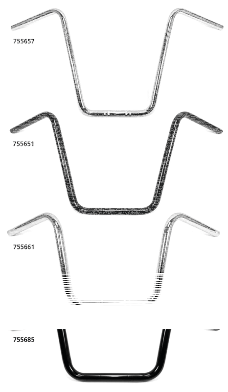 1" Handlebars Ape Hanger 9" CHR dimpled (ES)