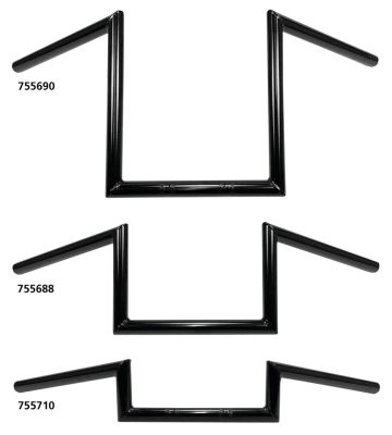 1" Handlebars Square 12" BLK (ES)