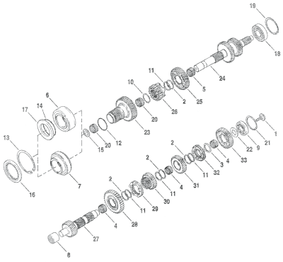 COUNTERSHAFT, TRANSMISSION XL06-22 (ES)