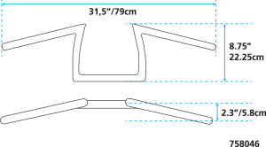ZCP Donkey bar+ CHROME DIMPLED 8" (ES)
