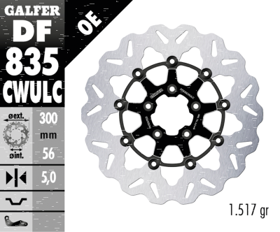 Galfer Wave FR Floating 11.8" CC Black (ES)