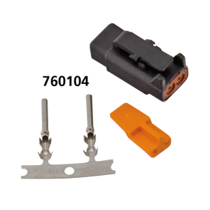 DTM 2-Pos Blk Plug w/ Terminals & Wedge (ES)