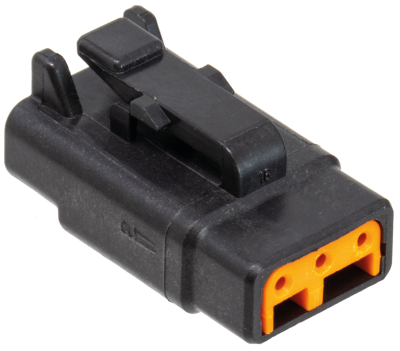 DTM 3-Pos Blk Plug w/ Terminals & Wedge (ES)