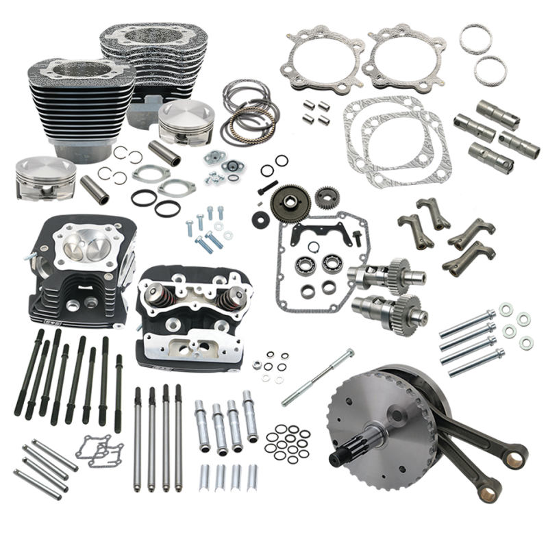 S&S 124HSU kit TC88A99-06 w/heads black (ES)