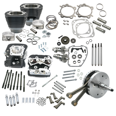 S&S 124HSU kit TC88B01-06 w/heads black (ES)