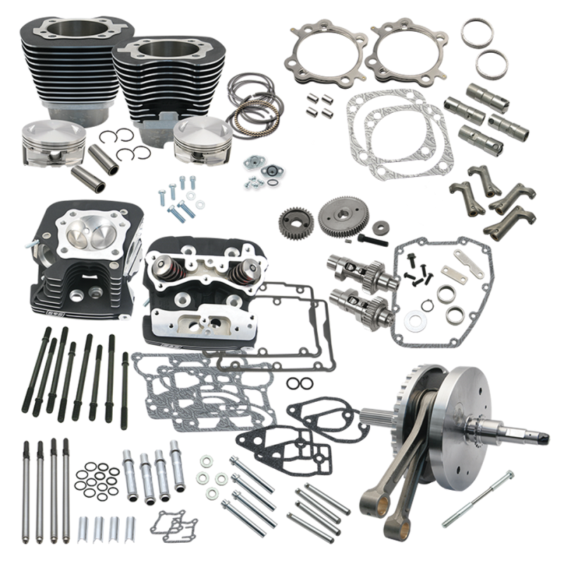 S&S 124HSU kit TC96B07-13 w/heads black (ES)