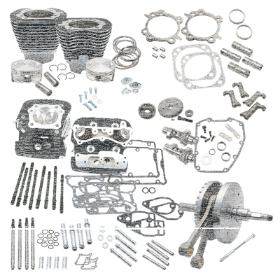 S&S 124HSU kit TC96B07-13 w/heads black (ES)
