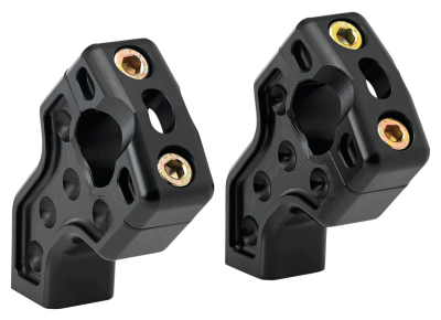 JM PB Risers 2.5" Dual Clamp Black